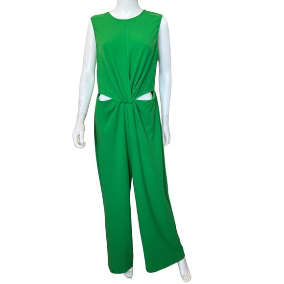New ~ NICOLE MILLER ~ Twist Front Cutout Jumpsuit Size 14 - Picture 3 of 7